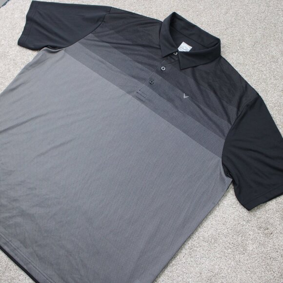 Callaway Opti-Dri Polo Shirt Mens 2XL XXL Black/Gray Golf Short Sleeve Pullover - Picture 3 of 12